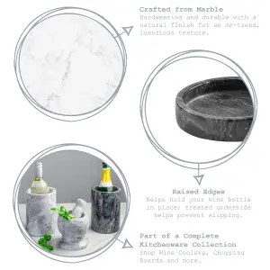 Argon Tableware 2 Piece Marble Wine Bottle Coaster & Cooler Set - Black