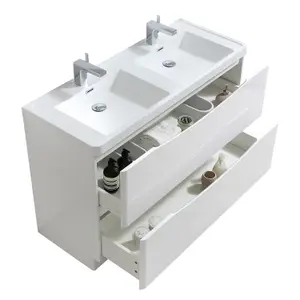 Eden 1200mm Floorstanding Vanity Unit in Gloss White & Resin Basin