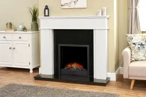 Acantha Ontario Electric Large Inset Fire with Logs & Remote Control in Black