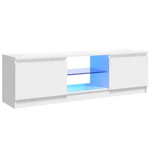 Labonte  TV Cabinet with LED Lights 120x30x35,5 cm High Gloss White