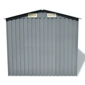 Berkfield Garden Storage Shed Grey Metal 204x132x186 cm