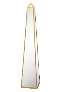 MirrorOutlet The Obelisk Gold Metal Edged Mirrored Garden Ornament 150CM X 30CM X 30CM