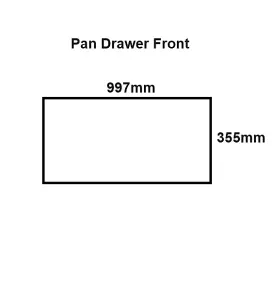 WTC Cashmere Gloss Vogue Lacquered Finish 355mm X 997mm (1000mm) Slab Style Kitchen Pan Drawer Fascia 18mm Thickness Undrilled