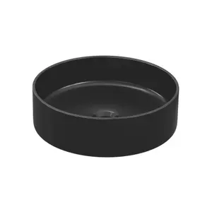 GoodHome Samal Matt Black Round Counter top Basin