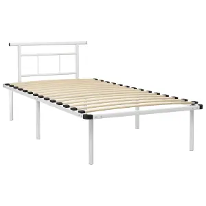 Berkfield Bed Frame White Metal 100x200 cm