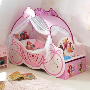 Disney Princess Carriage Toddler Bed: Sturdy Engineered Wood Construction, Fits 140cm x 70cm Mattress (Mattress not included)