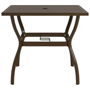 Berkfield Garden Table Brown 81.5x81.5x72 cm Steel