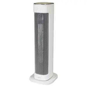 Igenix IGHT020DW Oscillating Tower Fan Heater with 3 Heat Modes, White