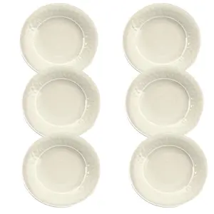 Purely Home Crackle Cream Melamine Dinner Plates - Set of 6