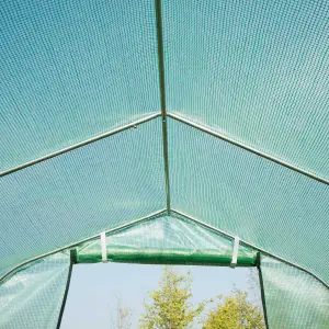 Outsunny 4 x 2 M Walk in Polytunnel Greenhouse Galvanised Steel w/ Zipped Door