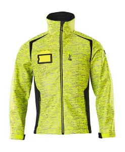 Mascot Accelerate Safe Softshell Jacket with Reflectors (Hi-Vis Yellow/Dark Navy)  (Small)