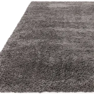 Grey Shaggy Modern Plain Machine Made Rug for Living Room Bedroom and Dining Room-200cm X 290cm