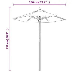 Berkfield Garden Parasol with Wooden Pole Taupe 196x231 cm