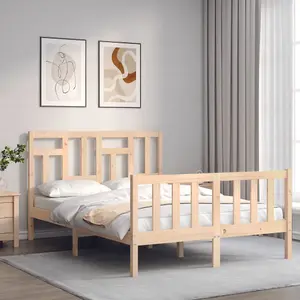 Berkfield Bed Frame with Headboard 120x200 cm Solid Wood