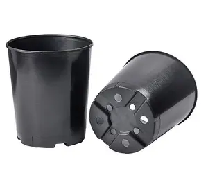 Deep Rose Pots Quality Plastic Plant Pot Tall Black Strong Flower  4 Litres x 6 Pots