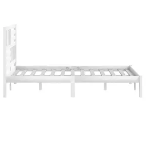 Berkfield Bed Frame White Solid Wood Pine 160x200 cm