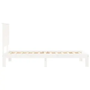 Berkfield Bed Frame with Headboard White 100x200 cm Solid Wood