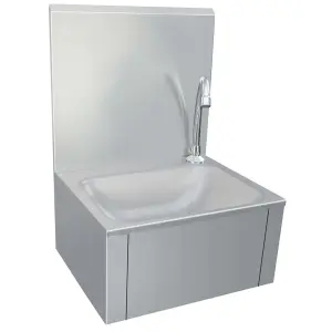 Hand Wash Sink with Faucet and Soap Dispenser Stainless Steel