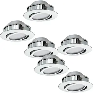 2 PACK 3 PACK Flush Ceiling Downlight Chrome Recessed Spotlight 6W LED