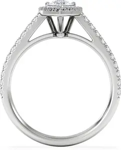 Diana Lab Diamond Pear Halo Engagement Ring Platinum 1Ct F/Vs1