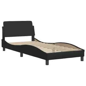 Berkfield Bed Frame without Mattress Black 100x200 cm Faux Leather