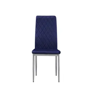 Knisely Velvet Upholstered Side Chair (Set of 6) Royal Blue