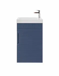 400mm wall hung blue bathroom vanity unit with basin and storage