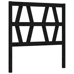 Berkfield Bed Frame with Headboard Black Small Single Solid Wood