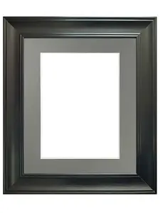 Scandi Black Frame with Dark Grey Mount for Image Size 12 x 8 Inch