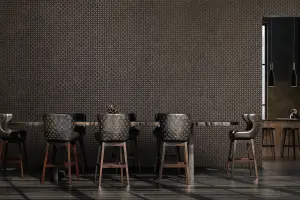 Galerie Urban Classics Dark Brown Soho Metallic Industrial Grid Wallpaper Roll