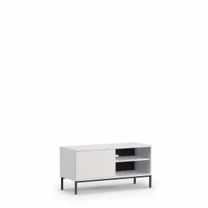 Querty 04 TV Cabinet in White Matt - Streamlined Design for Modern Living - W1010mm x H500mm x D410mm