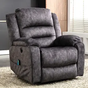 Electric Power Lift Recliner Chair Single Sofa with Massage and Heat and 2 Side Pockets and USB Ports