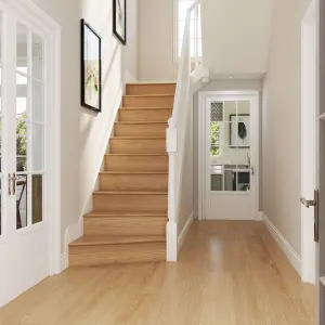 KwikClad Stair Cladding Luxury Vinyl Flooring for Stairs Tavolara Oak Treads and Risers