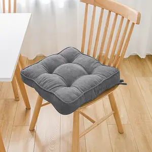 Square Soft Thicken Meditation Floor Seat Cushion,Tatami Reading Chair Pad Cushion for Living Room Balcony Office,Grey