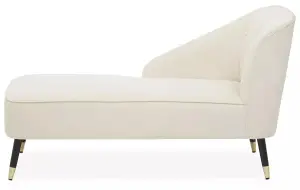 Interiors by Premier Cream Velvet Chaise Lounge, Chaise Lounge Sofa for Home, Right Arm Chaise Sofa