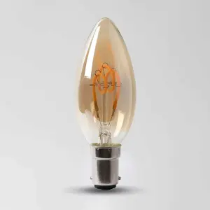 2w B15 Vintage Edison High CRI Candle LED Light Bulb 1800K T-Spiral Filament Dimmable - SE Home