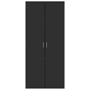 Berkfield Shoe Cabinet Black 80x39x178 cm Engineered Wood