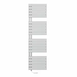 Rinse Bathrooms Designer Flat Panel Electric Heated Towel Rail Radiator Bathroom Ladder Radiators Prefilled Chrome 1800x500mm