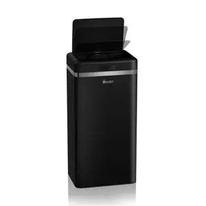 Retro Metal Motion Sensor Rubbish Bin - 45L Black