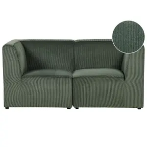 2 Seater Modular Jumbo Cord Sofa Dark Green LEMVIG