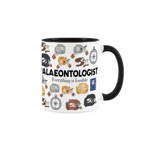 Paleontologist Mug - Humourous Dinosaur Fossils Trades Funny Novelty Gift - Tea/Coffee Hot Drinks Black Ceramic Cup Present