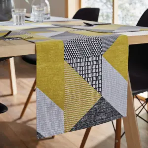 Catherine Lansfield Dining Larsson Geo 33x220 cm Runner Ochre