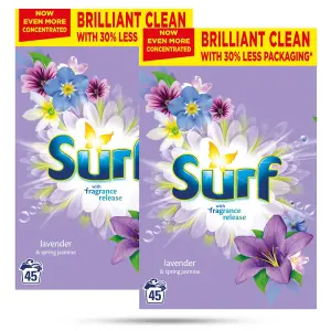 Surf Lavender & Spring Jasmine Laundry Powder 2.25kg, 90 Washes, 2Pk