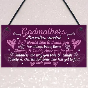 Red Ocean Godmother Gifts For Christmas Godparent Christening Friendship Thank You Gifts Keepsake Hanging Plaque