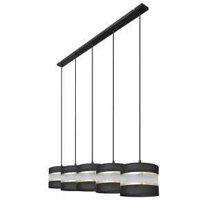 Luminosa Helen Straight Bar Pendant Ceiling Light Black, Gold 115cm