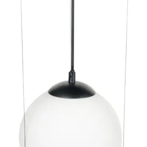 Glass Pendant Lamp Black TOBINS