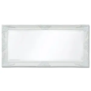 Berkfield Wall Mirror Baroque Style 100x50 cm White