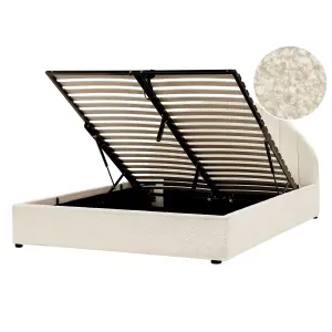 Boucle EU Double Ottoman Bed Off-White CHADENET