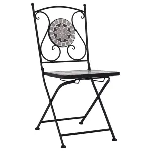 Berkfield Mosaic Bistro Chairs 2 pcs Grey