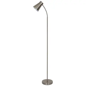 GoodHome Hetange Nickel effect Floor light